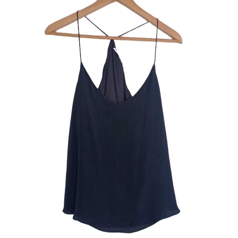 Zoe & Sam Sz S 100% Silk Swing Fit Strappy Racerback Tank Top
